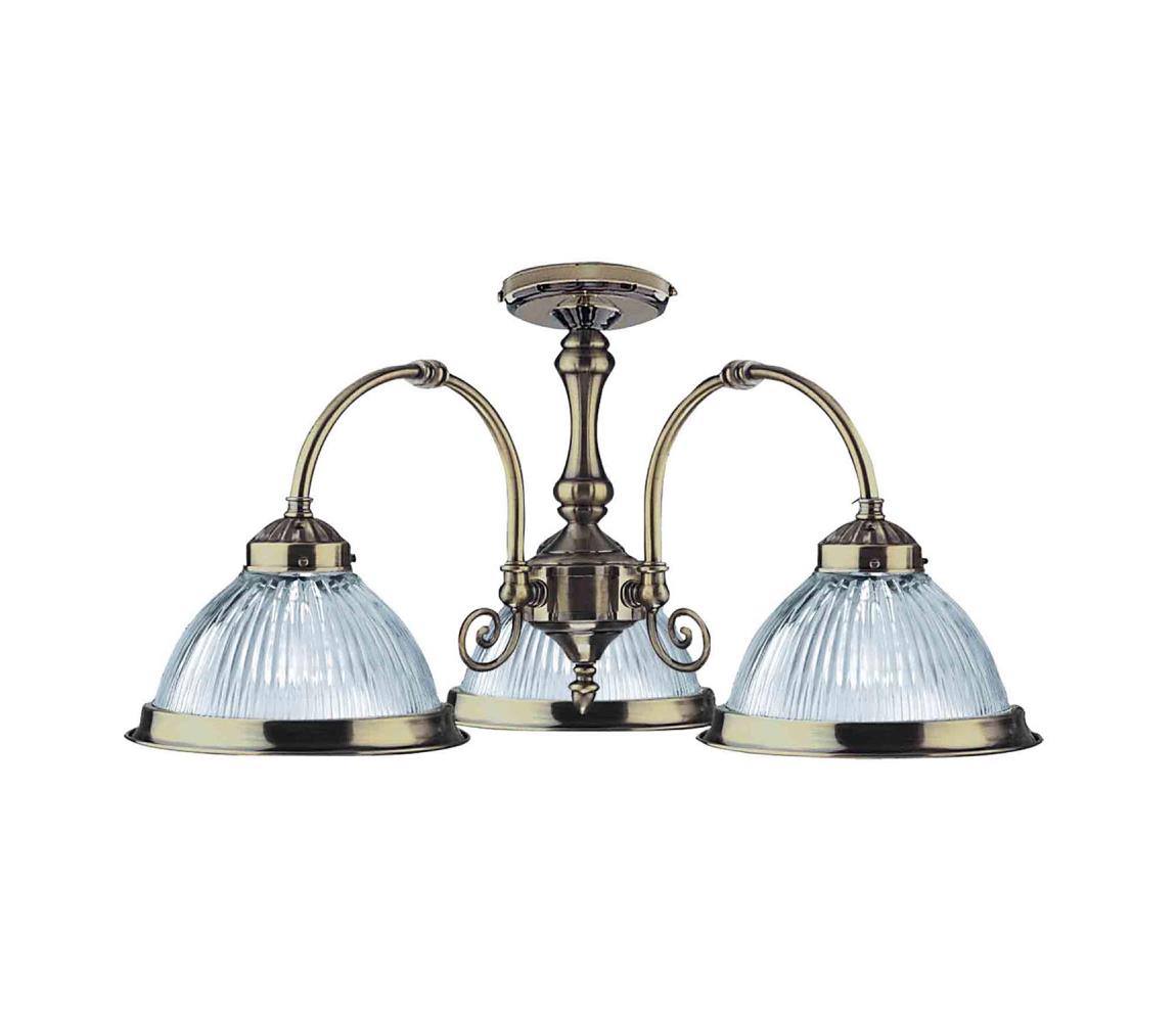 Top Light 83/PL/ZL - Stropní svítidlo 3xE27/60W 83/PL/ZL Mosaz,Čirá
