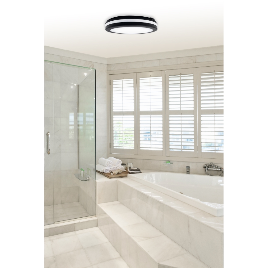 Top Light - LED Koupelnové stropní svítidlo COMET LED/40W/230V 3000/4000/6500K IP54 černá pr. 40 cm