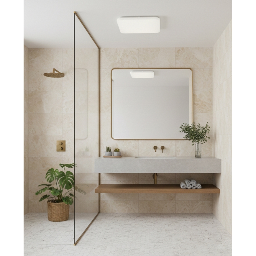 Top Light - LED Koupelnové stropní svítidlo DUNAJ LED/18W/230V 3000/4000/6500K IP44 27,5x27,5 cm bílá