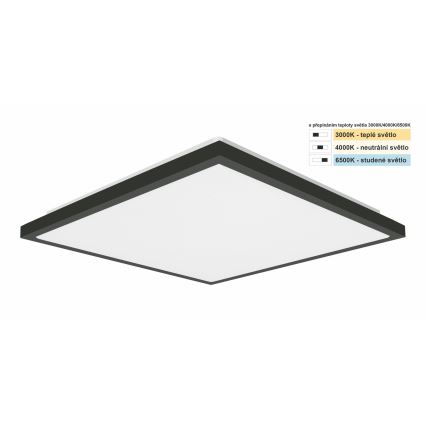 Top Light - LED Koupelnové stropní svítidlo ONYX LED/24W/230V IP44 3000/4000/6500K 38x38 cm černá