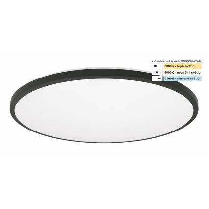 Top Light - LED Koupelnové stropní svítidlo ONYX LED/24W/230V IP44 3000/4000/6500K pr. 39 cm černá