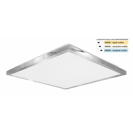 Top Light - LED Koupelnové stropní svítidlo SILVER LED/24W/230V IP44 3000/4000/6500K 38x38 cm matný chrom