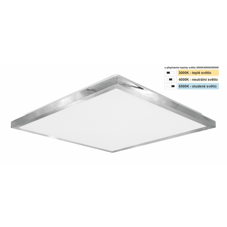 Top Light - LED Koupelnové stropní svítidlo SILVER LED/24W/230V IP44 3000/4000/6500K 38x38 cm matný chrom