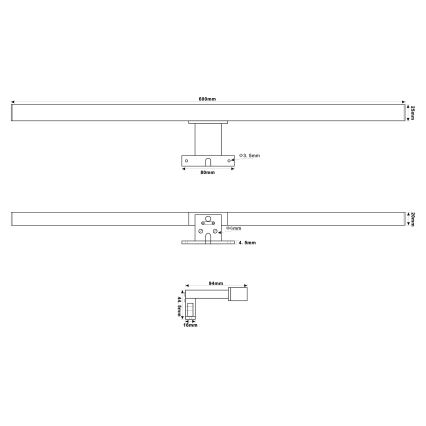 Top Light - LED Koupelnové osvětlení zrcadla OREGON LED/9W/230V 60 cm IP44