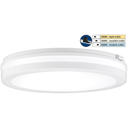 Top Light - LED Koupelnové svítidlo COMET LED/24W/230V 3000/4000/6500K IP54 pr. 30 cm bílá