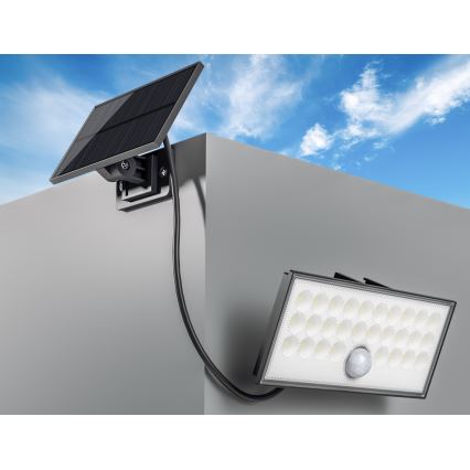 Top Light - LED Solární nástěnný reflektor se senzorem HELEON VARIO LED/8W/3,7V IP65 4000K 2200 mAh + dálkové ovládání