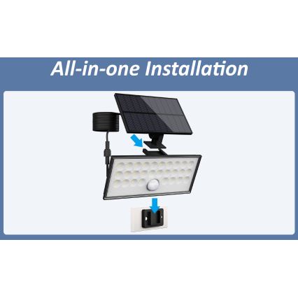 Top Light - LED Solární nástěnný reflektor se senzorem HELEON VARIO LED/8W/3,7V IP65 4000K 2200 mAh + dálkové ovládání