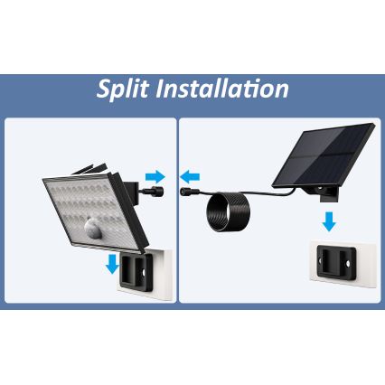 Top Light - LED Solární nástěnný reflektor se senzorem HELEON VARIO LED/8W/3,7V IP65 4000K 2200 mAh + dálkové ovládání