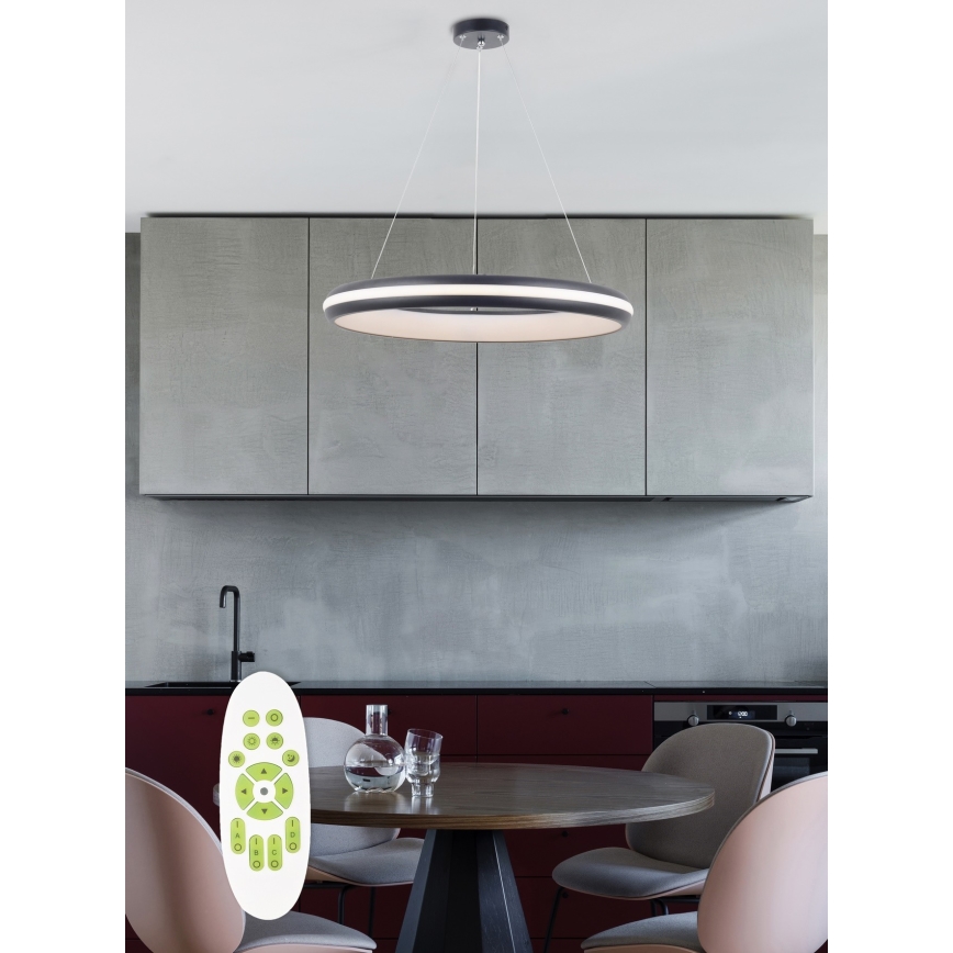 Top Light - LED Stmívatelný lustr na lanku FUTURA LED/60W/230V černá + dálkové ovládání