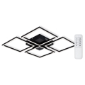Top Light - LED Stmívatelný přisazený lustr 4xLED/16,25W/230V hranatý černá + dálkové ovládání