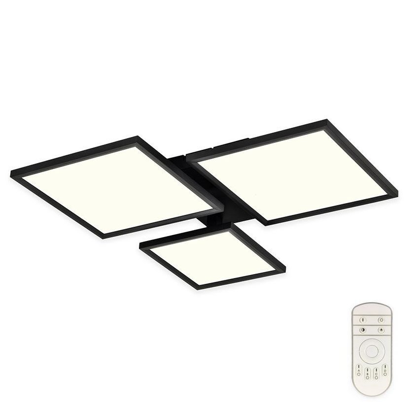 Top Light - LED Stmívatelný přisazený lustr MERKUR LED/50W/230V 3000-6500K černá + dálkové ovládání