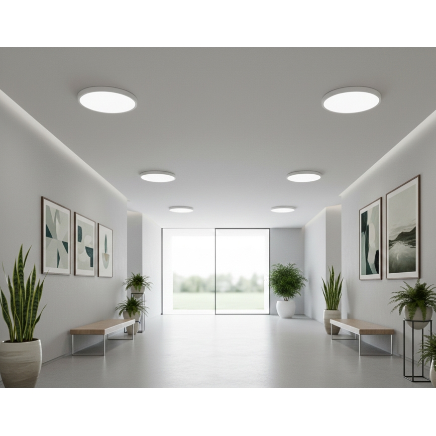 Top Light - LED Stropní svítidlo se senzorem pohybu REVIT LED/12/18/24W/230V 3000/4000/6500K pr. 30 cm bílá