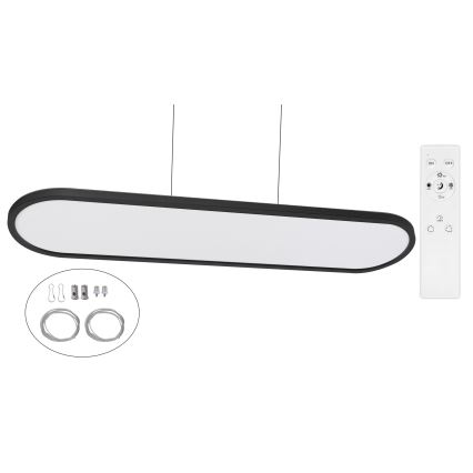 Top Light - LED Stmívatelné stropní přisazené závěsné svítidlo OVAL LED/36W/230V 3000-6500K černá + dálkové ovládání