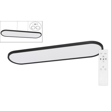 Top Light - LED Stmívatelné stropní přisazené závěsné svítidlo OVAL LED/36W/230V 3000-6500K černá + dálkové ovládání