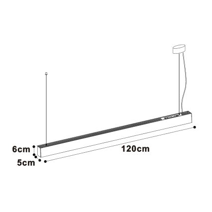 Top Light - LED Stropní přisazené závěsné svítidlo HORIZON LED/40W/230V 3000/4000/6500K černá