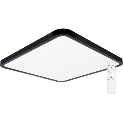 Top Light - LED Stmívatelné stropní svítidlo REVIT LED/50W/230V 3000-6500K 50x50 cm černá + dálkové ovládání