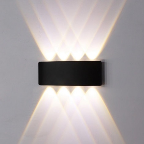 Top Light - LED Venkovní nástěnné svítidlo RAY LED/8W/230V IP44 4000K černá