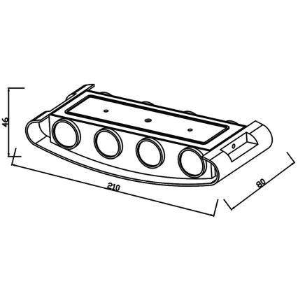 Top Light - LED Venkovní nástěnné svítidlo RAY LED/8W/230V IP44 4000K černá