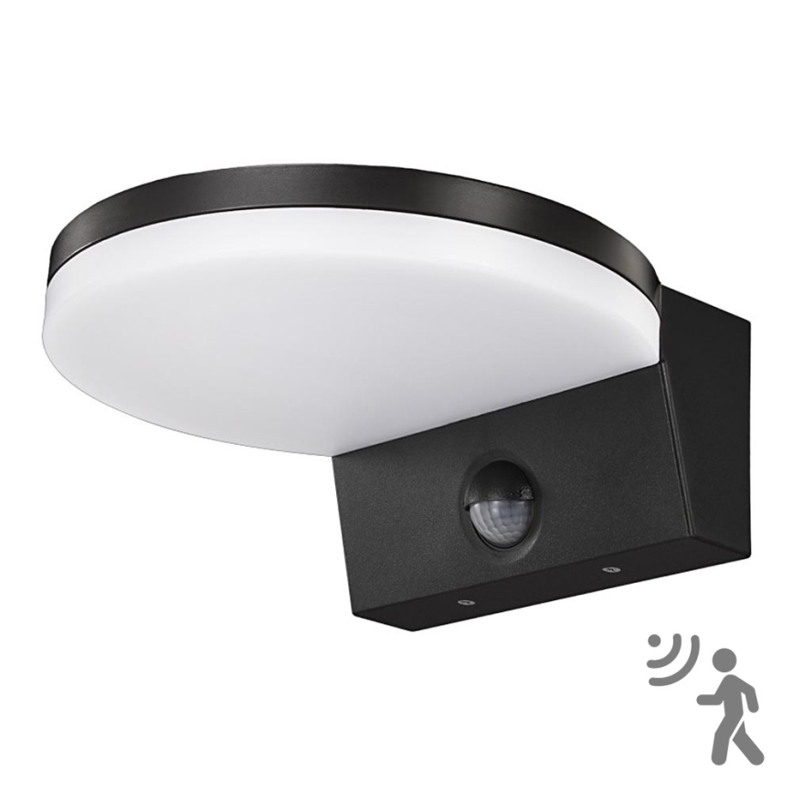 Top Light - LED Venkovní nástěnné svítidlo se senzorem NOVARA LED/15W/230V IP65 černá