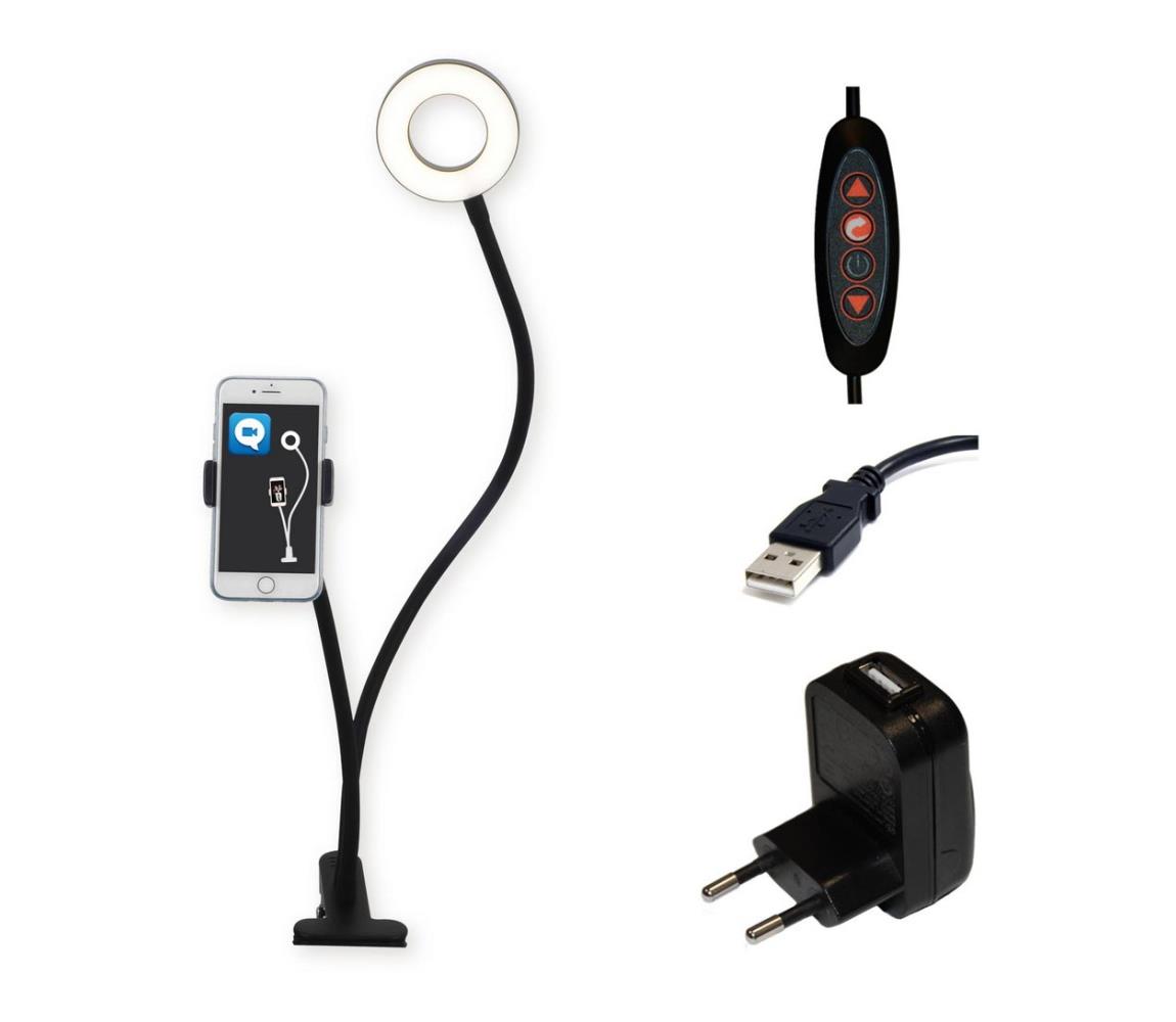 TOP LIGHT Top Light Neck C - LED Stolní lampa s držákem LED/5W/230V černá TP1609