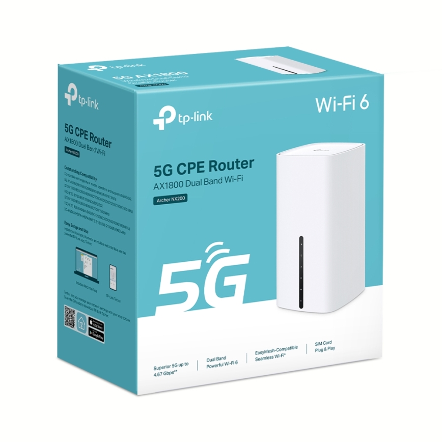TP-Link - Bezdrátový dvoupásmový gigabitový 5G router Archer NX200 Wi-Fi