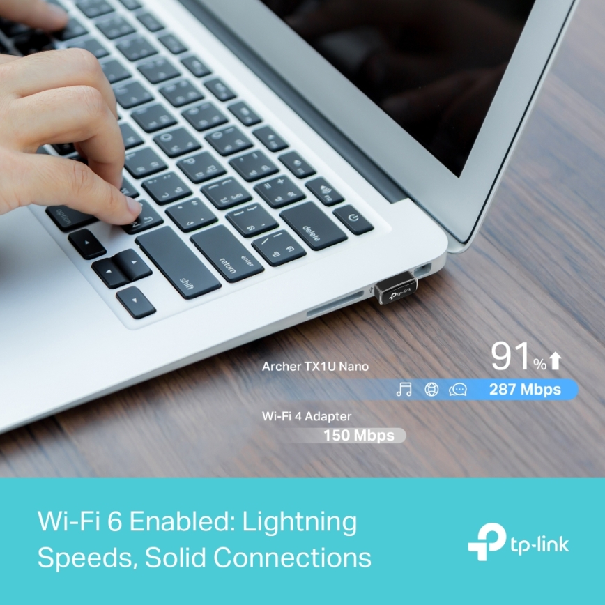 TP-Link - Bezdrátový Wi-Fi 6 USB nano adaptér Archer TX1U Nano