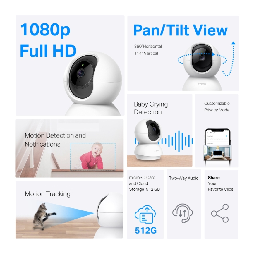 TP-Link - Chytrá otočná bezpečnostní kamera Wi-FI