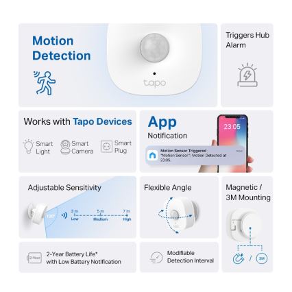TP-Link - Chytrý senzor pohybu 1xCR2450 Wi-Fi