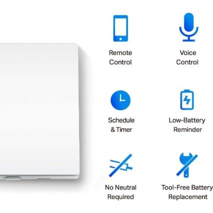 TP-Link - Chytrý světelný vypínač 2xAAA