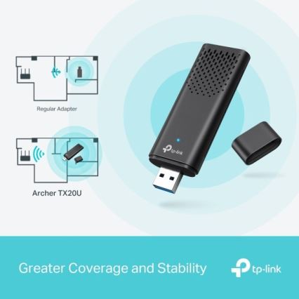 TP-Link - Dvoupásmový bezdrátový USB adaptér s Wi-Fi 6 Archer TX20U