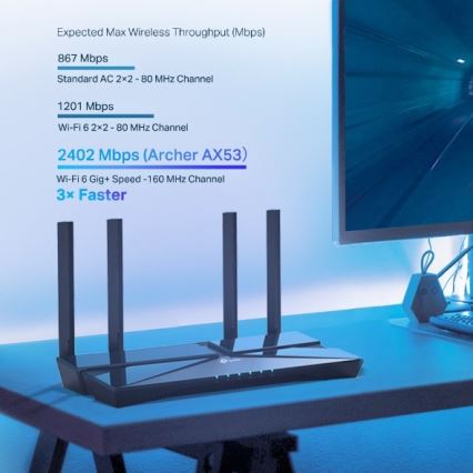 TP-Link - Dvoupásmový gigabitový Wi-Fi 6 router Archer AX53