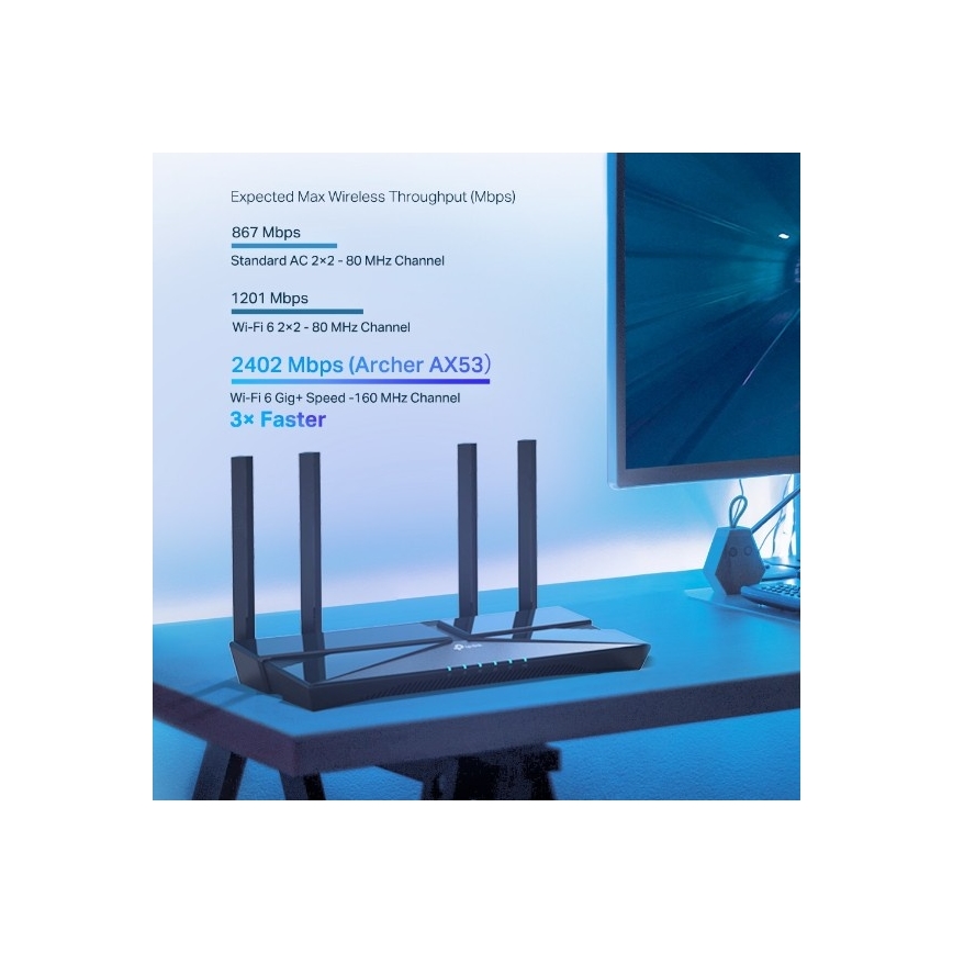 TP-Link - Dvoupásmový gigabitový Wi-Fi 6 router Archer AX53