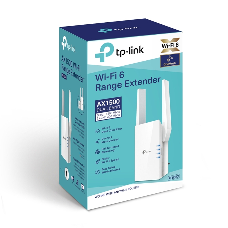TP-Link - Dvoupásmový Wi-Fi 6 Extender RE505X