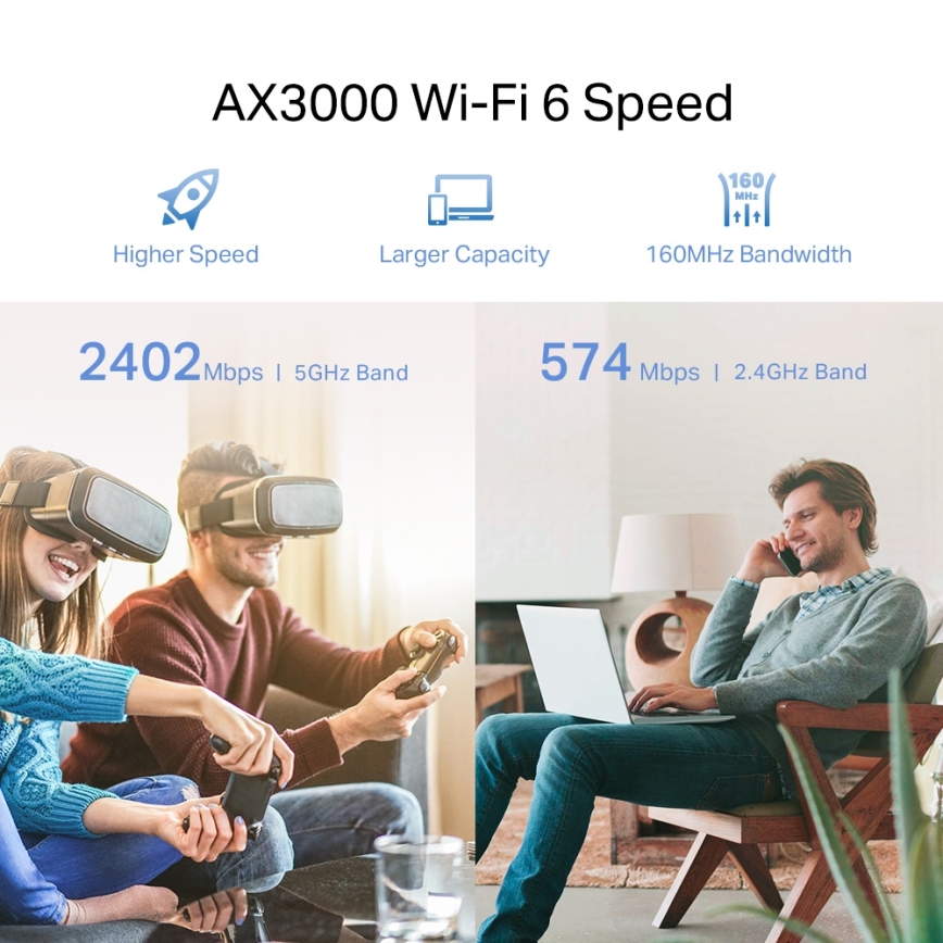 TP-Link - Dvoupásmový Wi-Fi 6 Extender RE705X