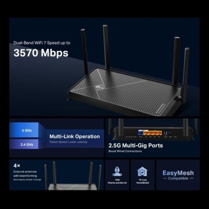 TP-Link - Dvoupásmový Wi-Fi 7 router Archer BE230