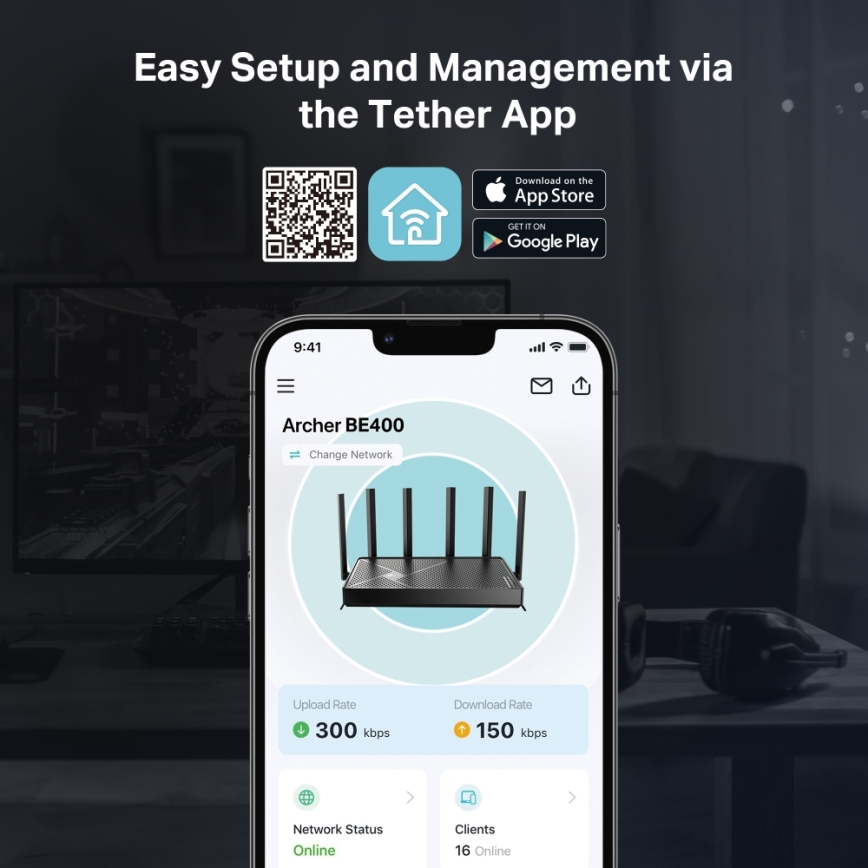 TP-Link - Dvoupásmový Wi-Fi 7 router Archer BE400