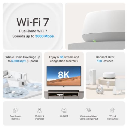 TP-Link - SADA 2x Wi-Fi 7 mesh systém pro celou domácnost Deco BE22