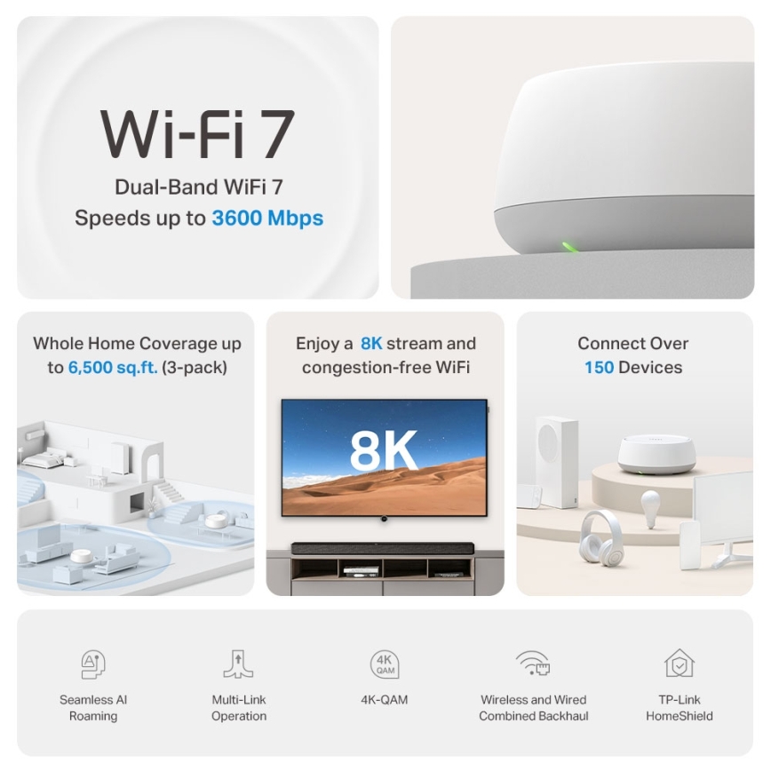 TP-Link - SADA 3x Wi-Fi 7 mesh systém pro celou domácnost Deco BE22