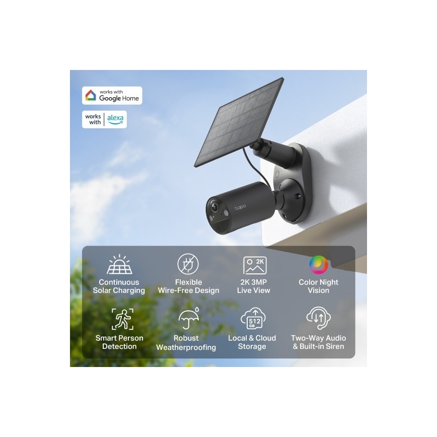 TP-Link - Venkovní solární kamera se senzorem IP65 Wi-Fi