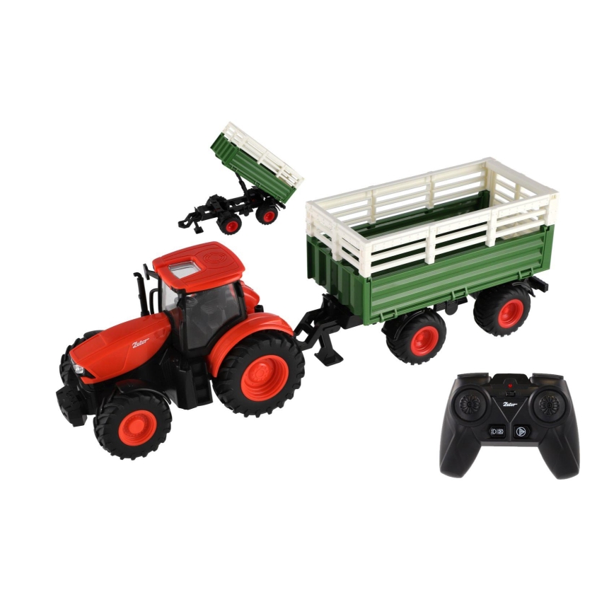 Traktor Zetor s vlekem 2xAA + dálkové ovládání