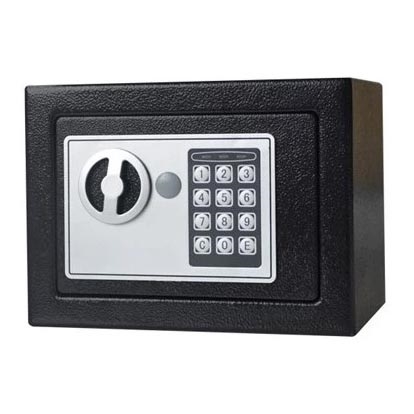 Trezor 4xAA 23x17 cm černá/matný chrom