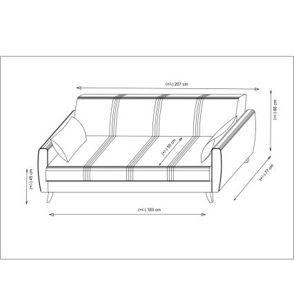 Třímístná rozkládací pohovka KORFU béžová