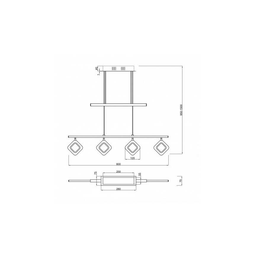 Trio - LED Lustr na lanku PARADOX 4xLED/4,3W/230V