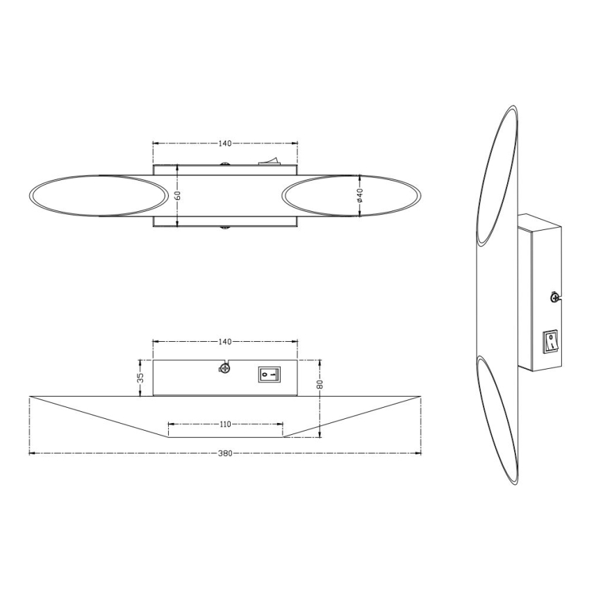 Trio - LED Nástěnné svítidlo BOLERO 2xLED/3,1W/230V CRI 90 matný chrom
