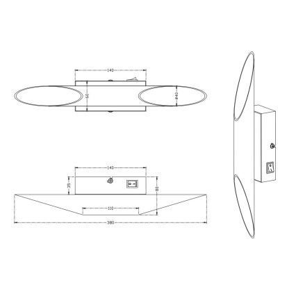 Trio - LED Nástěnné svítidlo BOLERO 2xLED/3,1W/230V CRI 90 měděná