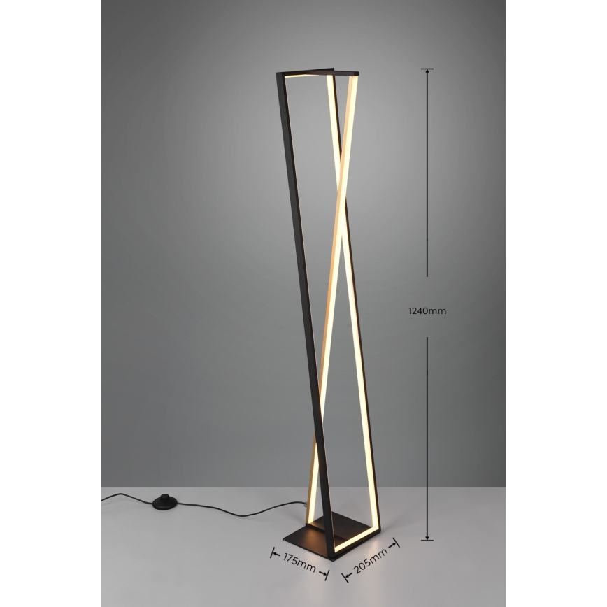 Trio - LED Stmívatelná stojací lampa EDGE LED/26W/230V 2300/3000/4000K černá/zlatá