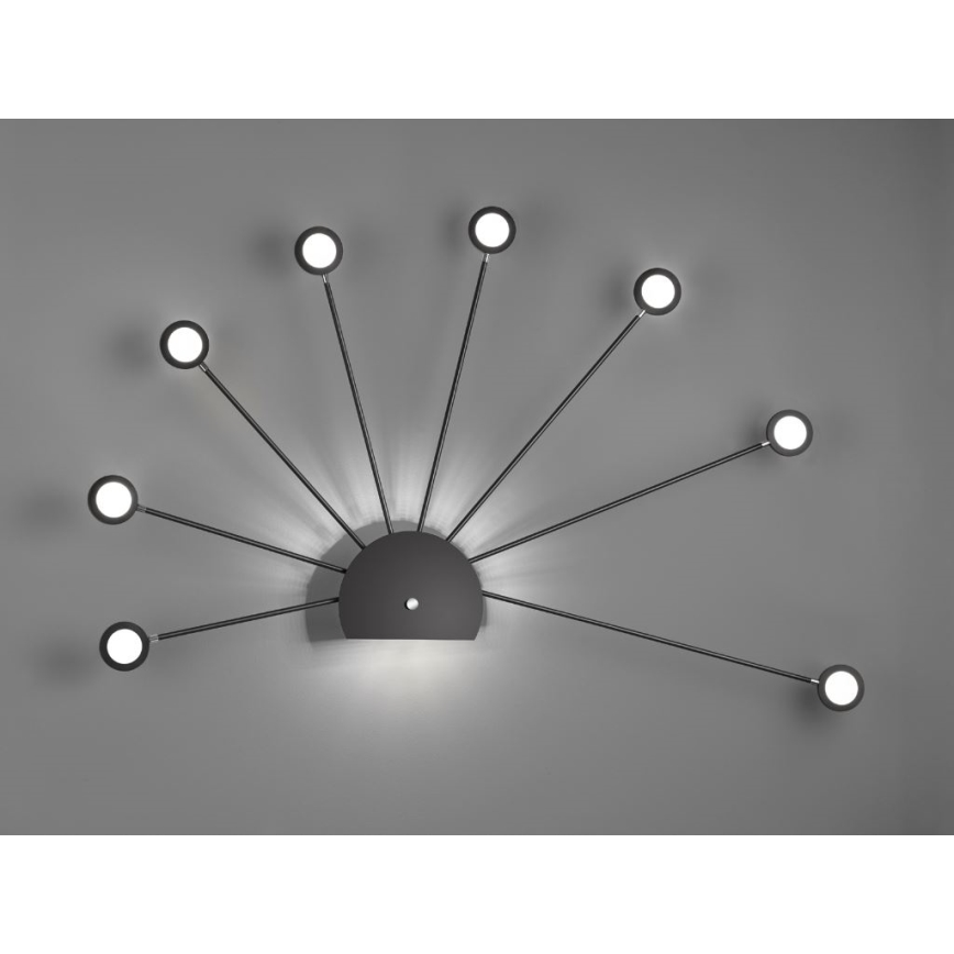 Trio - LED Stmívatelné nástěnné svítidlo PEACOCK 9xLED/2,6W/230V černá