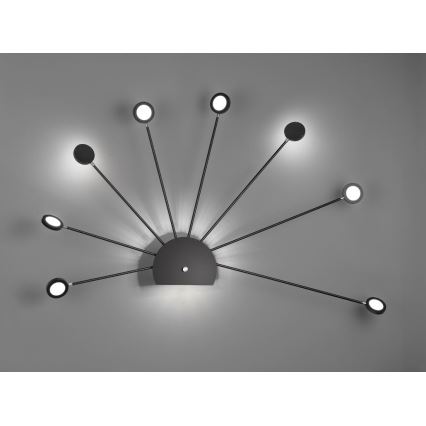 Trio - LED Stmívatelné nástěnné svítidlo PEACOCK 9xLED/2,6W/230V černá