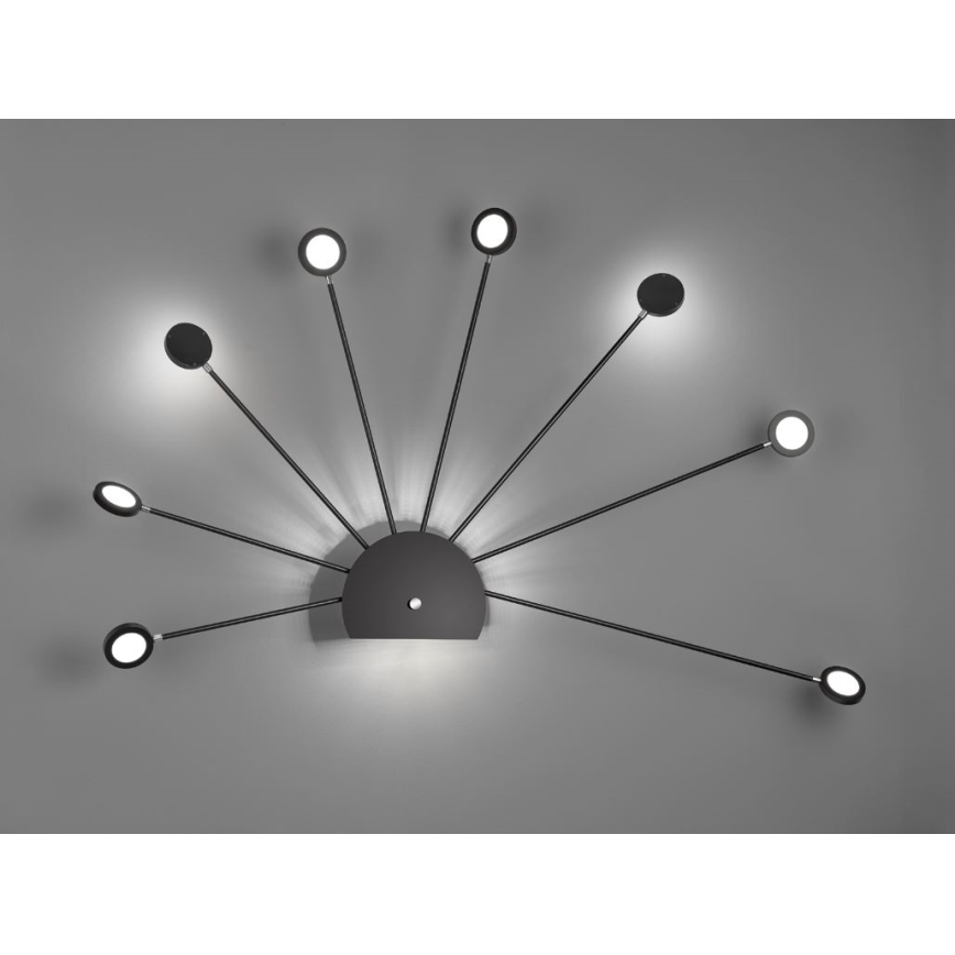 Trio - LED Stmívatelné nástěnné svítidlo PEACOCK 9xLED/2,6W/230V černá