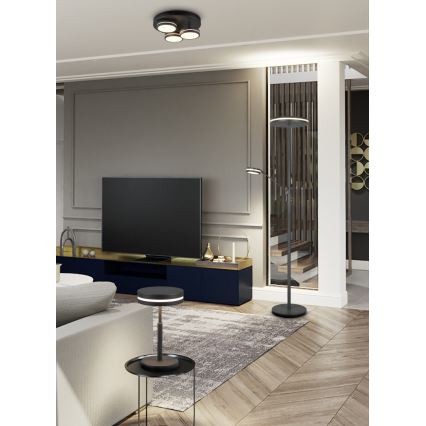 Trio - LED Stmívatelné stropní svítidlo FRANKLIN 3xLED/8,5W/230V 3000K pr. 35 cm černá